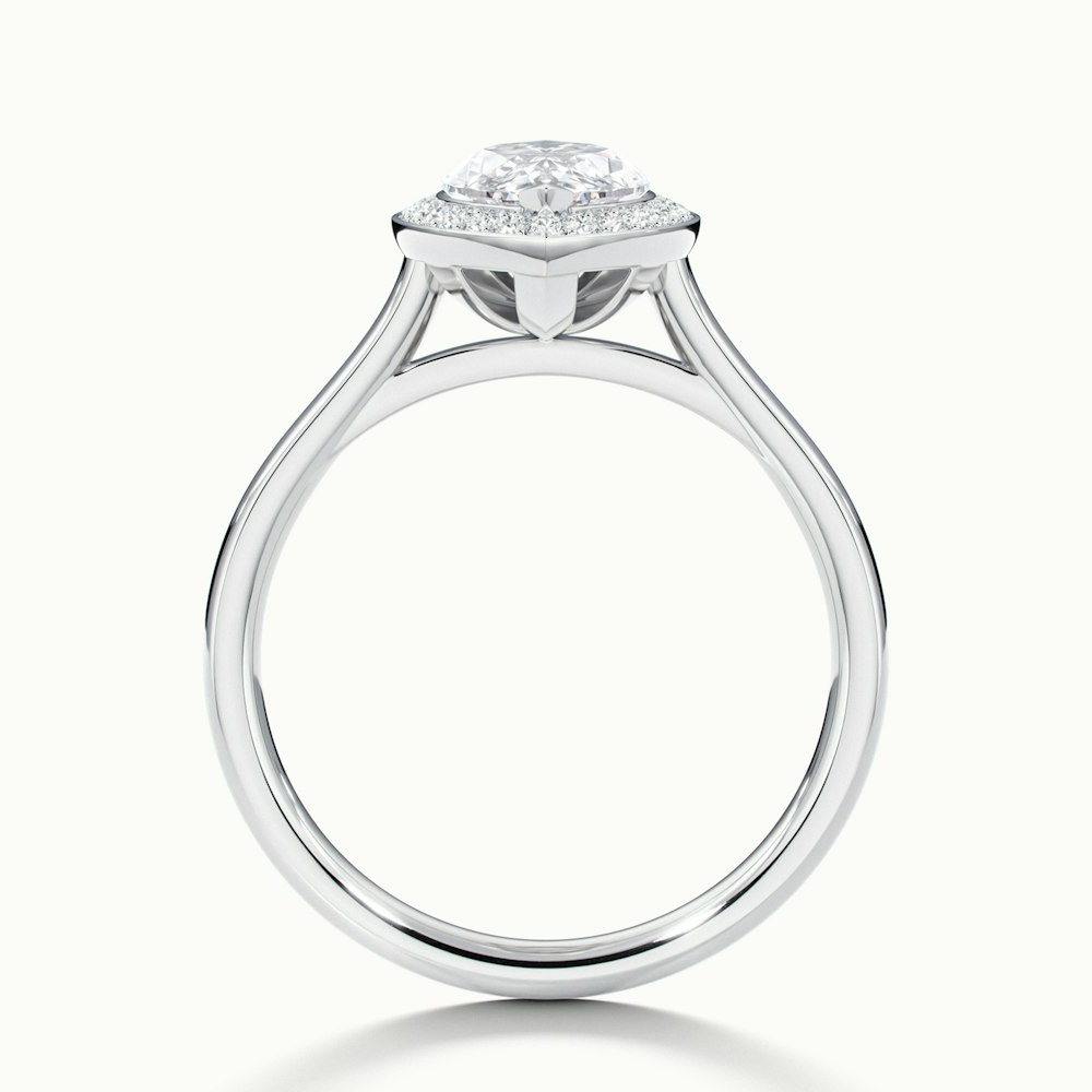 Carla 5 Carat Marquise Halo Lab Grown Diamond Ring in 10k White Gold