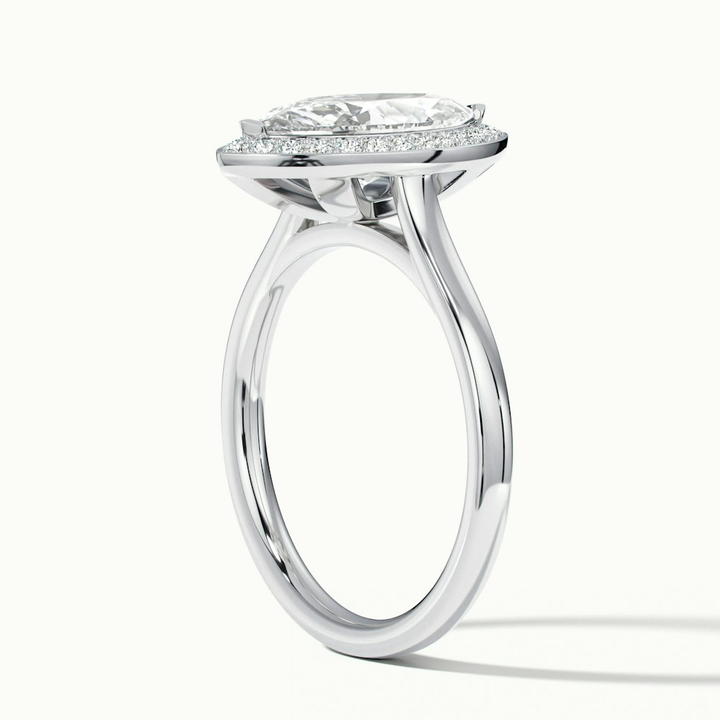 Sky 1 Carat Marquise Halo Moissanite Engagement Ring in 10k White Gold