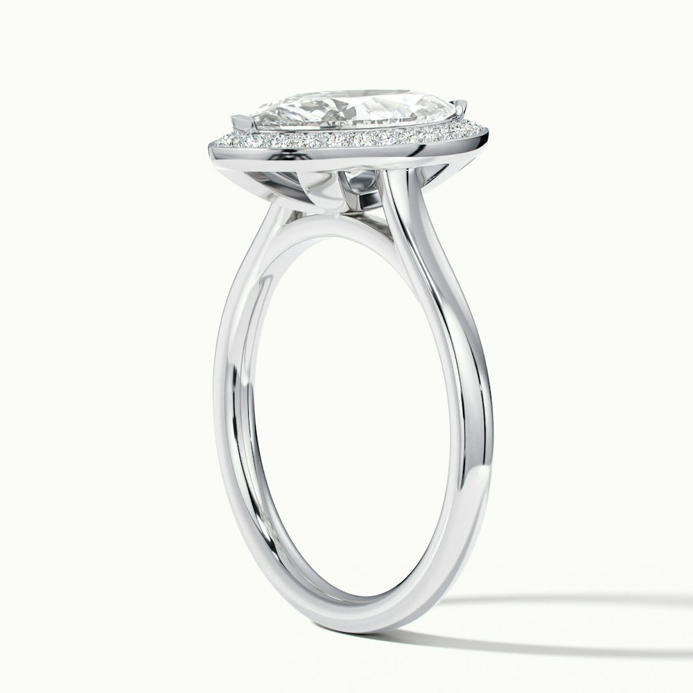 Carla 4 Carat Marquise Halo Lab Grown Diamond Ring in 10k White Gold