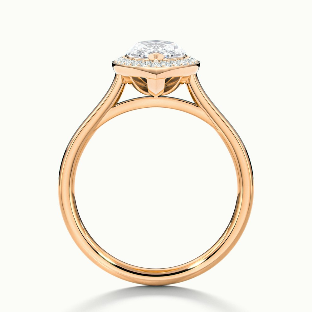 Sky 3 Carat Marquise Halo Moissanite Engagement Ring in 10k Rose Gold