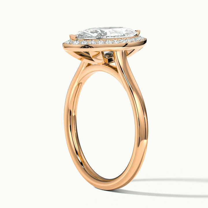 Sky 5 Carat Marquise Halo Moissanite Engagement Ring in 18k Rose Gold
