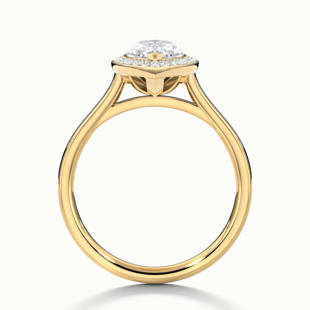 Sky 1 Carat Marquise Halo Moissanite Engagement Ring in 10k Yellow Gold