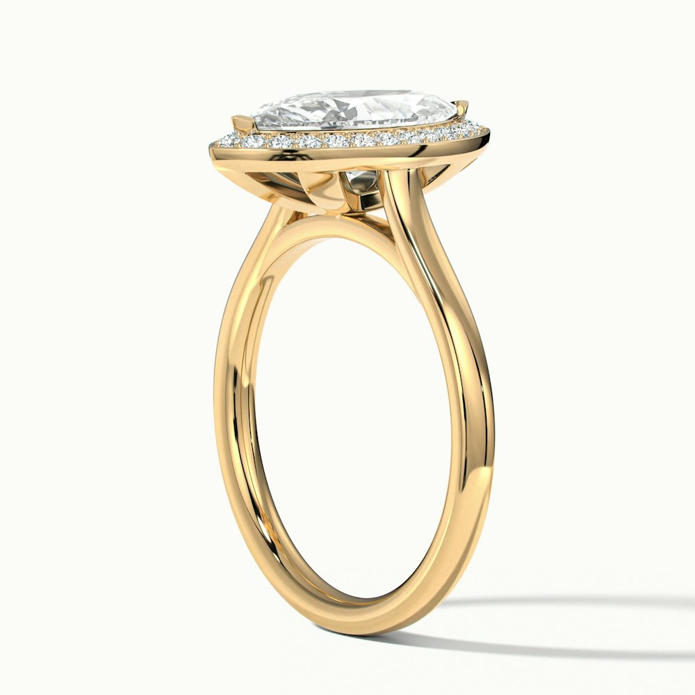 Carla 3 Carat Marquise Halo Lab Grown Diamond Ring in 14k Yellow Gold