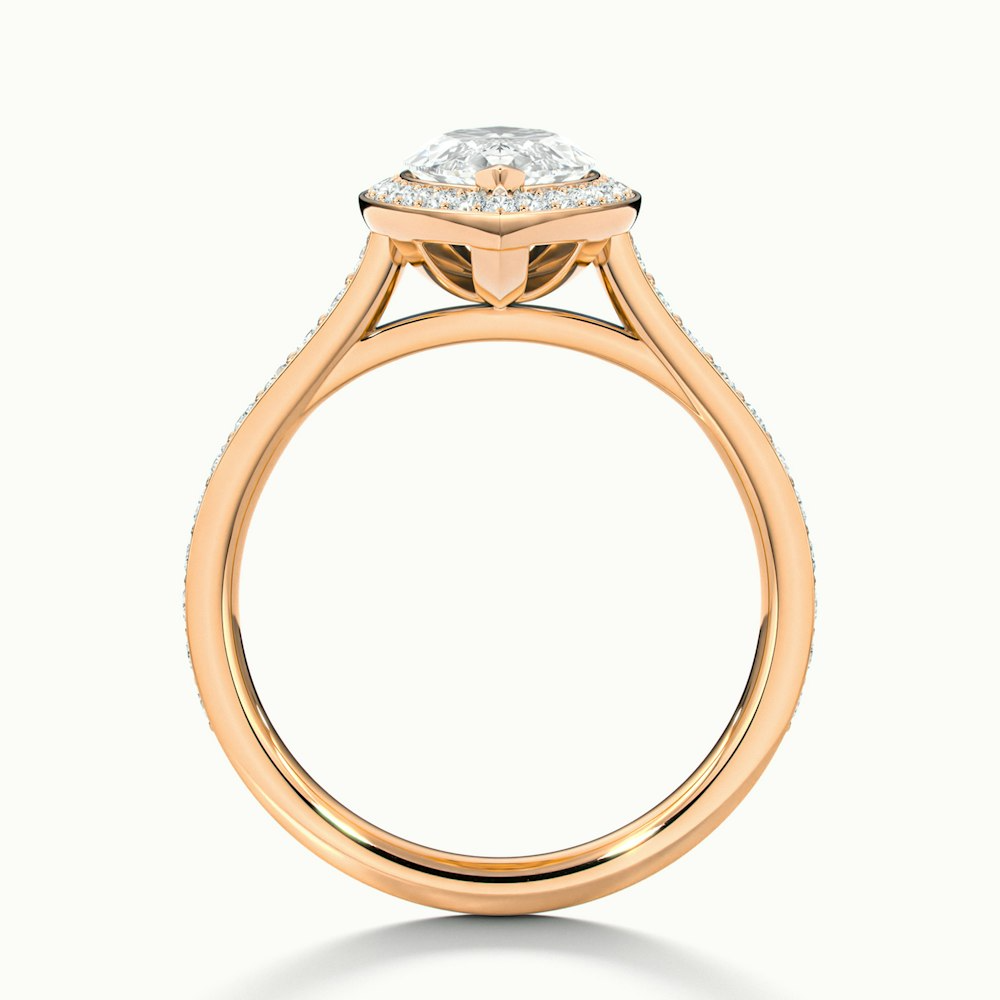 Lara 2 Carat Marquise Halo Pave Lab Grown Diamond Ring in 14k Rose Gold