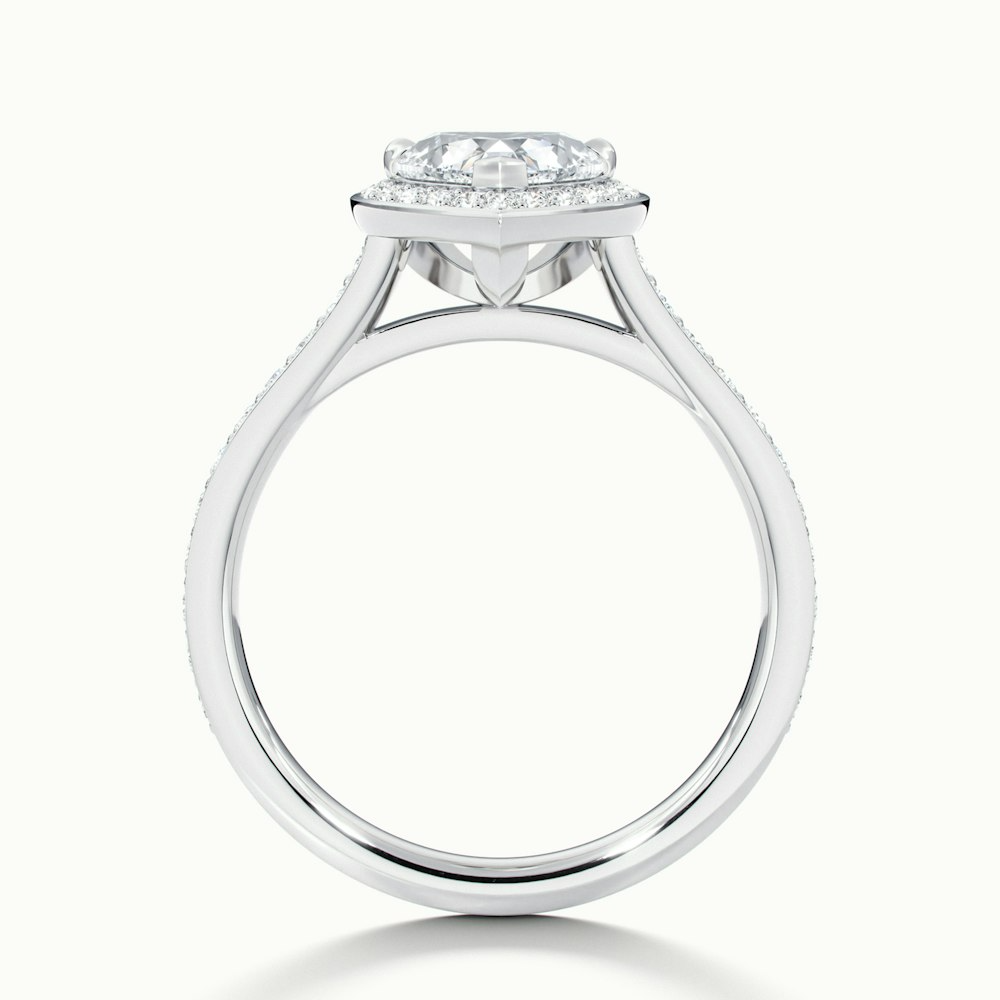 Kira 3 Carat Heart Shaped Halo Pave Moissanite Engagement Ring in 10k White Gold