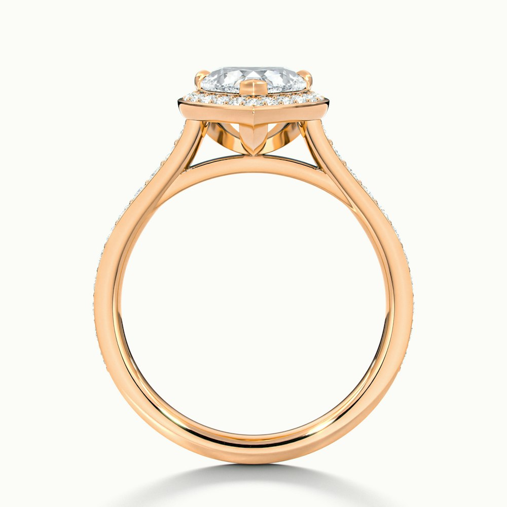 Macy 3 Carat Heart Shaped Halo Pave Lab Grown Diamond Ring in 10k Rose Gold