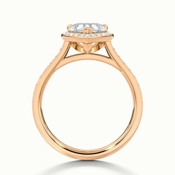 Macy 3.5 Carat Heart Shaped Halo Pave Lab Grown Diamond Ring in 10k Rose Gold