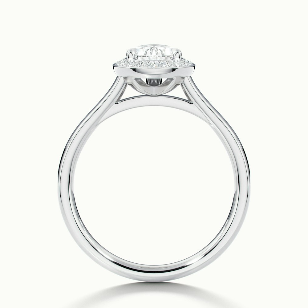 Siya 5 Carat Pear Halo Moissanite Engagement Ring in 10k White Gold