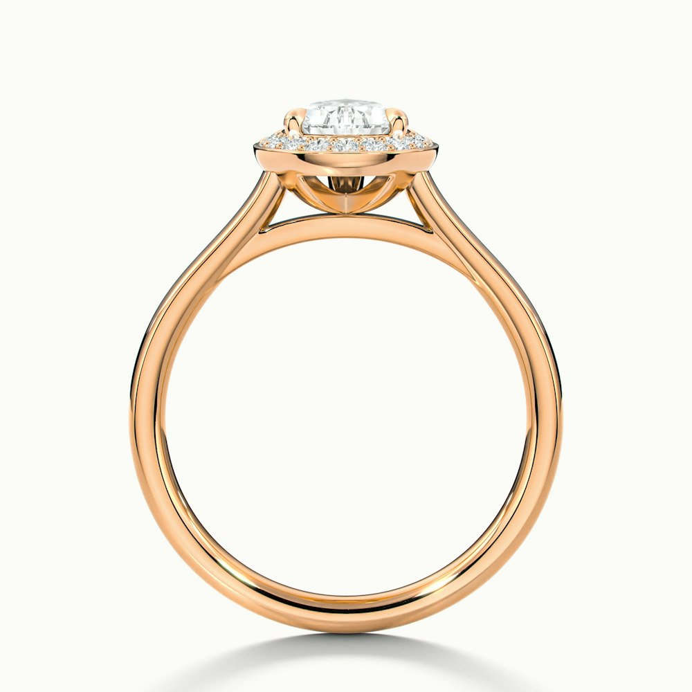 Siya 5 Carat Pear Halo Moissanite Engagement Ring in 18k Rose Gold