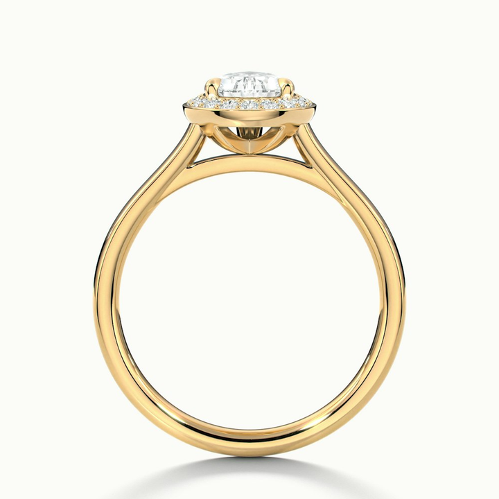 Siya 2 Carat Pear Halo Moissanite Engagement Ring in 10k Yellow Gold