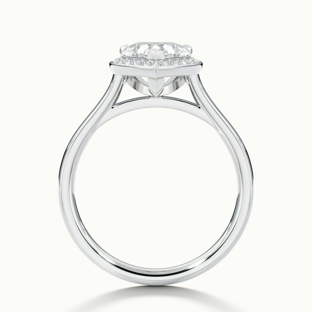Ruby 5 Carat Heart Halo Lab Grown Diamond Ring in 10k White Gold