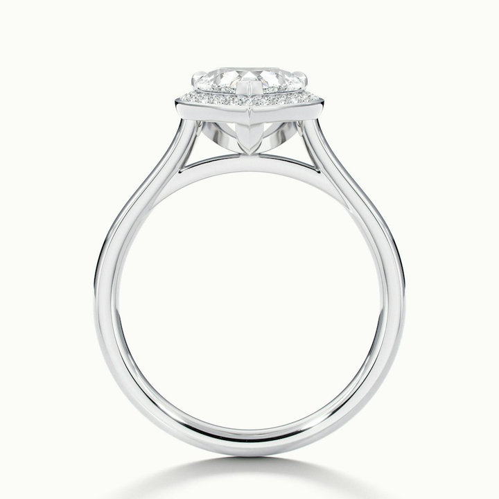Nyla 5 Carat Heart Halo Moissanite Engagement Ring in 10k White Gold