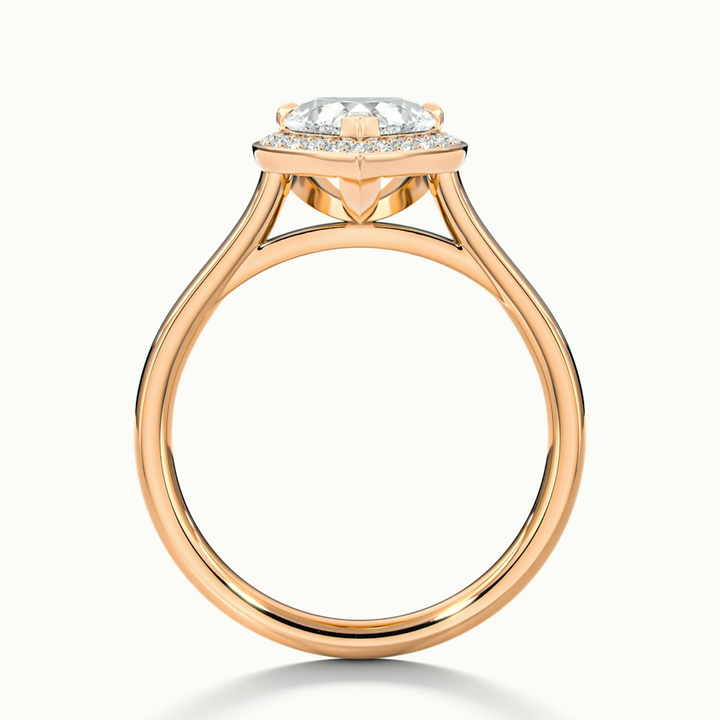 Nyla 3 Carat Heart Halo Moissanite Engagement Ring in 10k Rose Gold