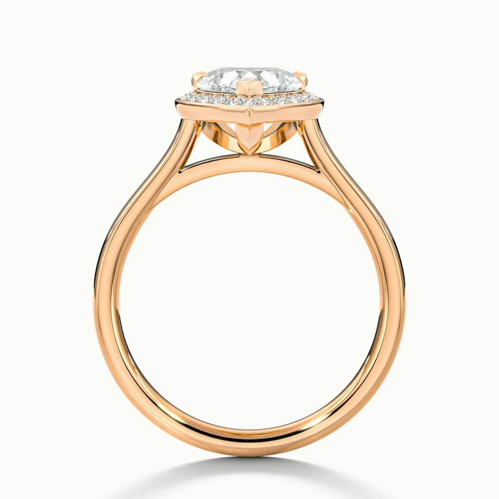 Ruby 1 Carat Heart Halo Lab Grown Diamond Ring in 10k Rose Gold