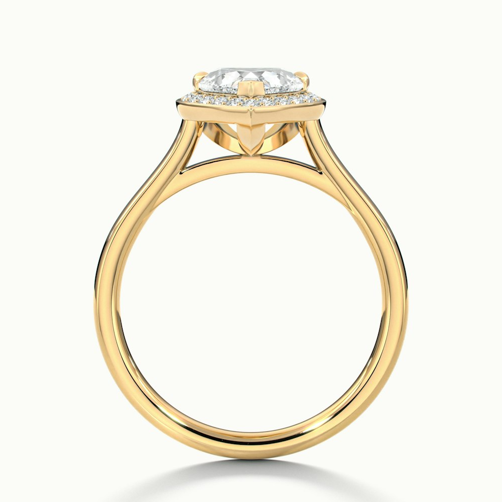 Nyla 2 Carat Heart Halo Moissanite Engagement Ring in 10k Yellow Gold