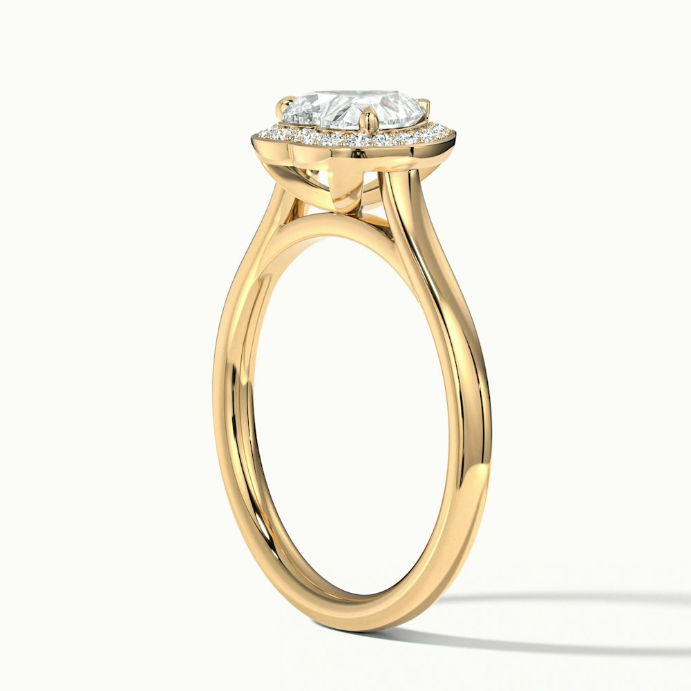 Nyla 2 Carat Heart Halo Moissanite Engagement Ring in 10k Yellow Gold