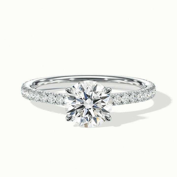 Zola 1 Carat Round Solitaire Pave Moissanite Engagement Ring in 10k White Gold