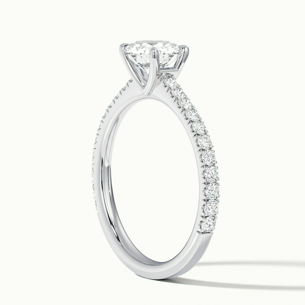 Zola 1 Carat Round Solitaire Pave Moissanite Engagement Ring in 10k White Gold