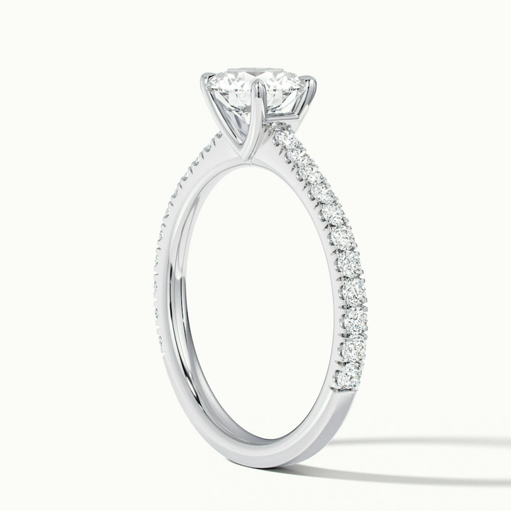Zola 5 Carat Round Solitaire Pave Moissanite Engagement Ring in 10k White Gold