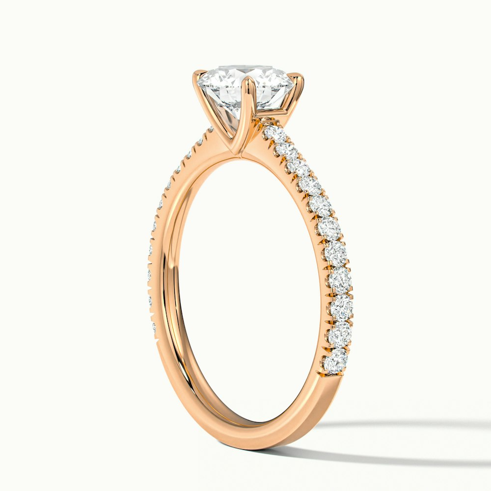 Zola 2 Carat Round Solitaire Pave Moissanite Engagement Ring in 10k Rose Gold